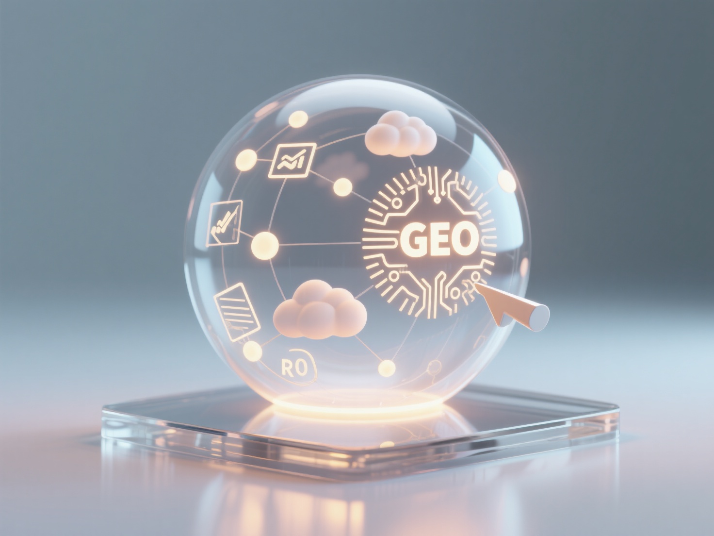 Does the calculation of GEO return on investment need to consider the appreciation of brand intangible assets?