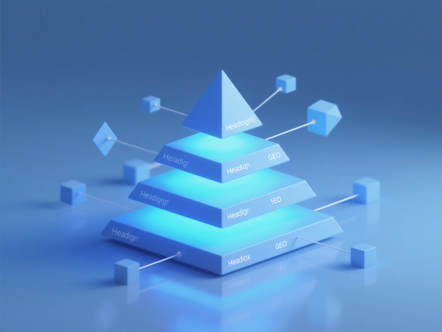 How is the semantic weight of heading levels allocated in GEO content?